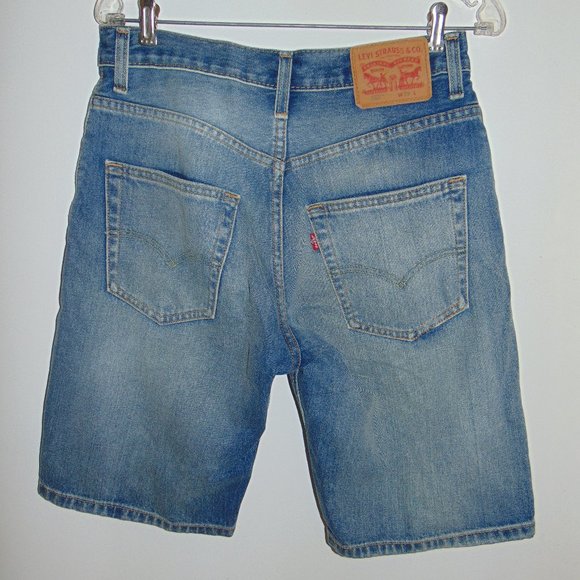 VTG Y2K Levi's 569 Womens High Waist Blue Denim Jeans Mom Shorts Size 29 - Picture 1 of 7